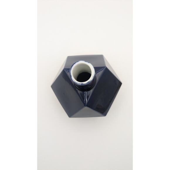 MCM Cobalt Blue Polygon Vase - 12 Sided - Excellent! - Picture 8 of 9